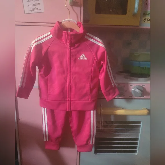 Toddler adidas tracksuit hot sale pink